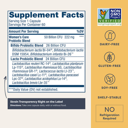 Renew Life Women’s Probiotic 50 Billion CFU – 60 Capsules