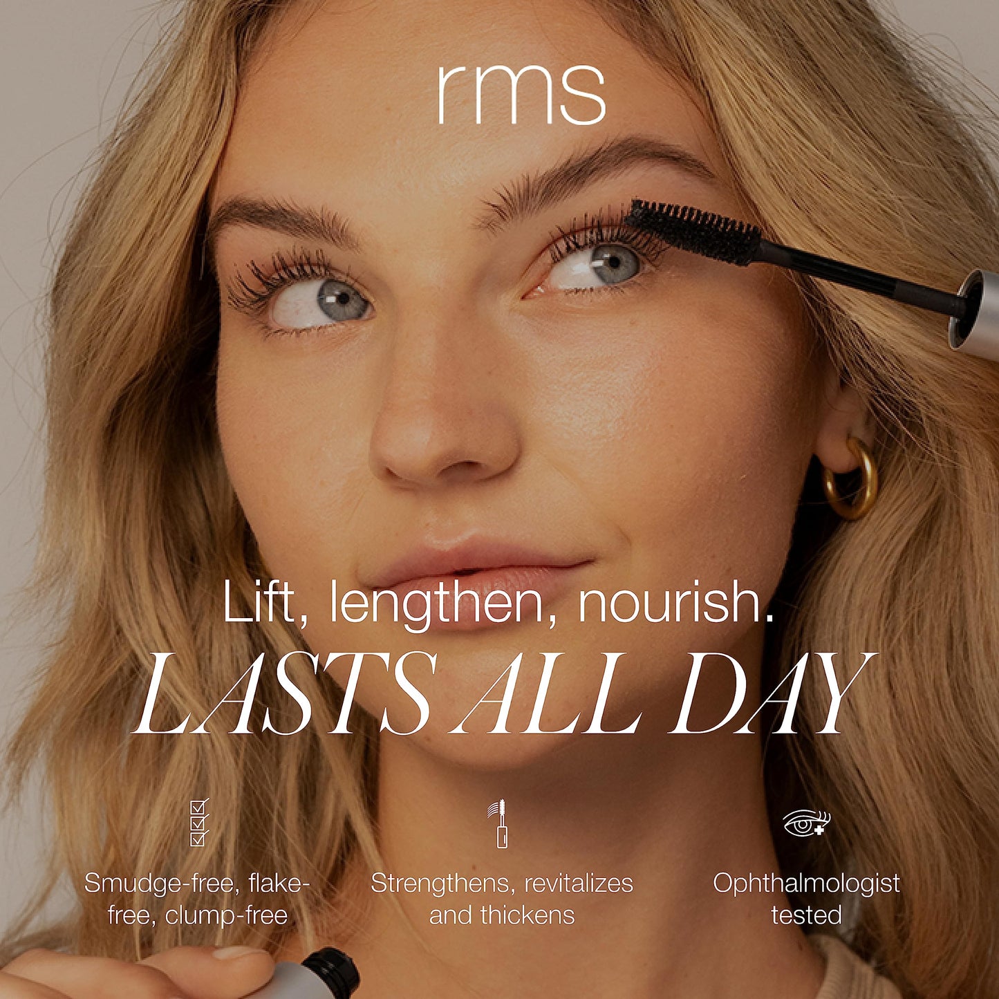RMS Beauty Straight Up Volumizing Peptide Mascara — Black, 8ml