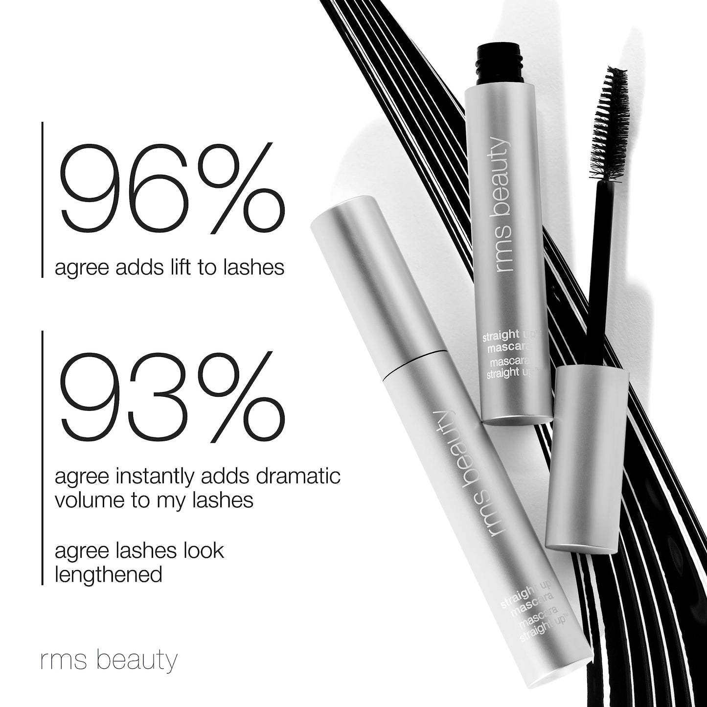 RMS Beauty Straight Up Volumizing Peptide Mascara — Black, 8ml