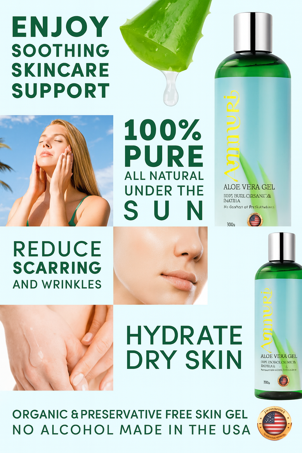 Ammuri Organic Aloe Vera Gel — Skin Relief & Hydration