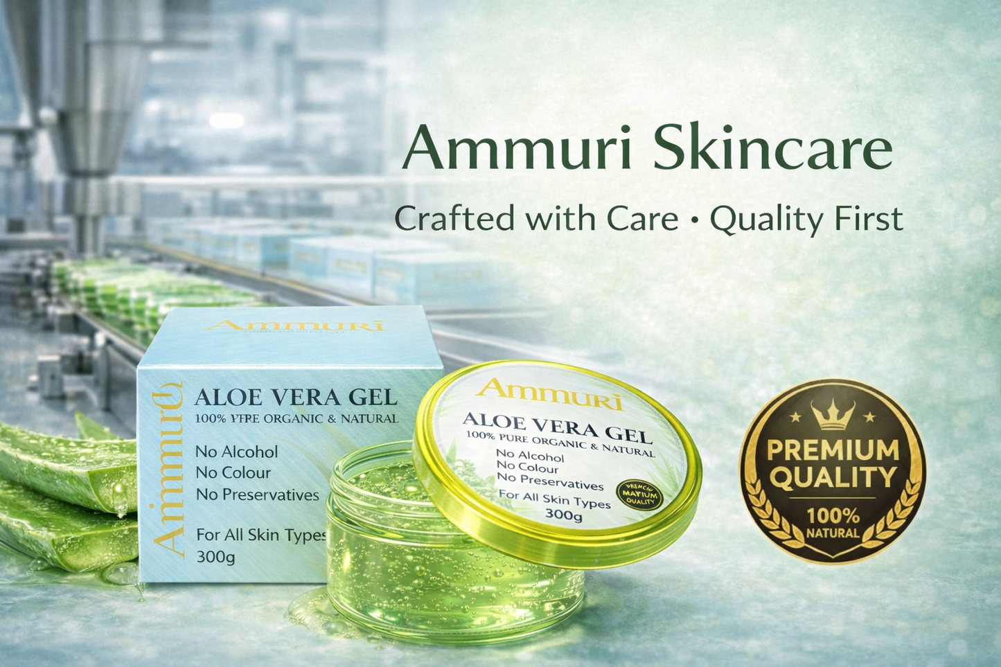 Ammuri Organic Aloe Vera Gel 300g — Face, Body & Hair