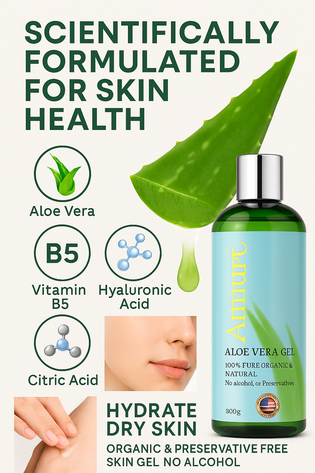 Ammuri Organic Aloe Vera Gel — Skin Relief & Hydration