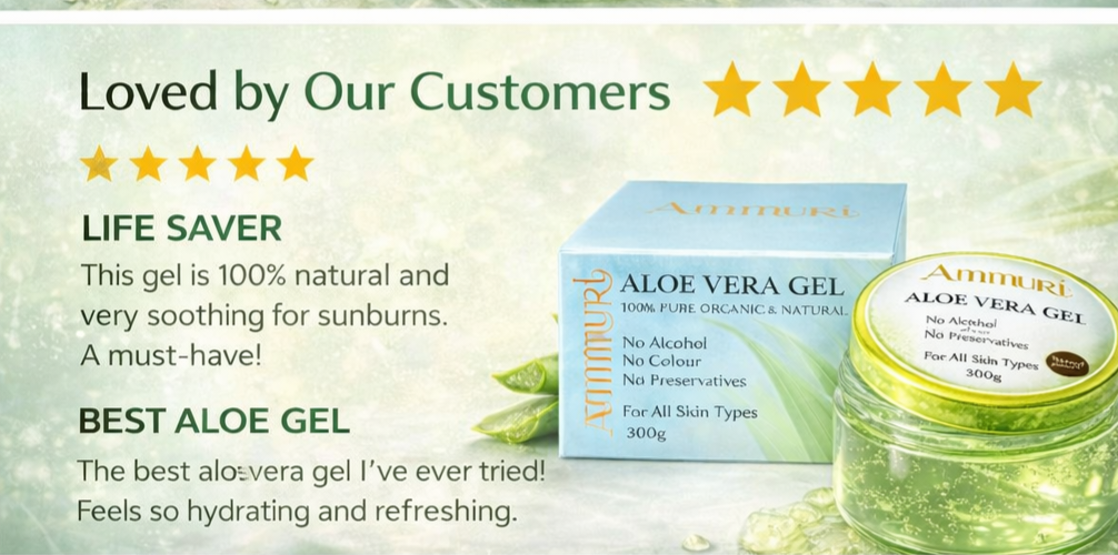Ammuri Organic Aloe Vera Gel 300g — Face, Body & Hair