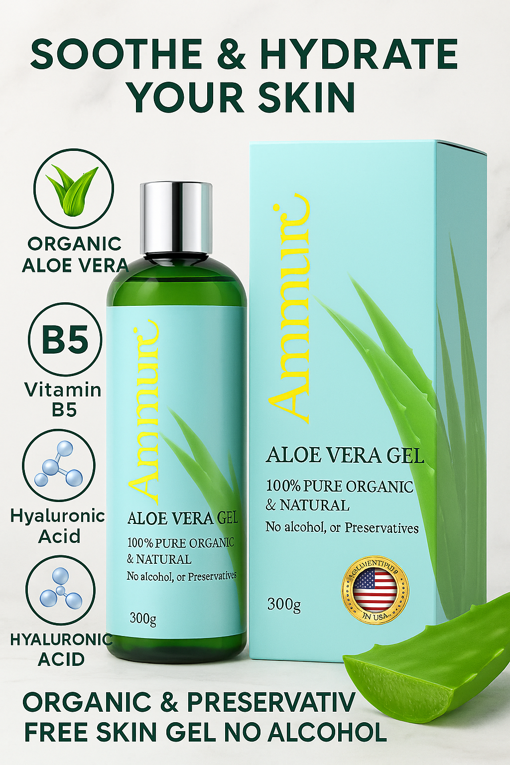 Ammuri Organic Aloe Vera Gel — Skin Relief & Hydration