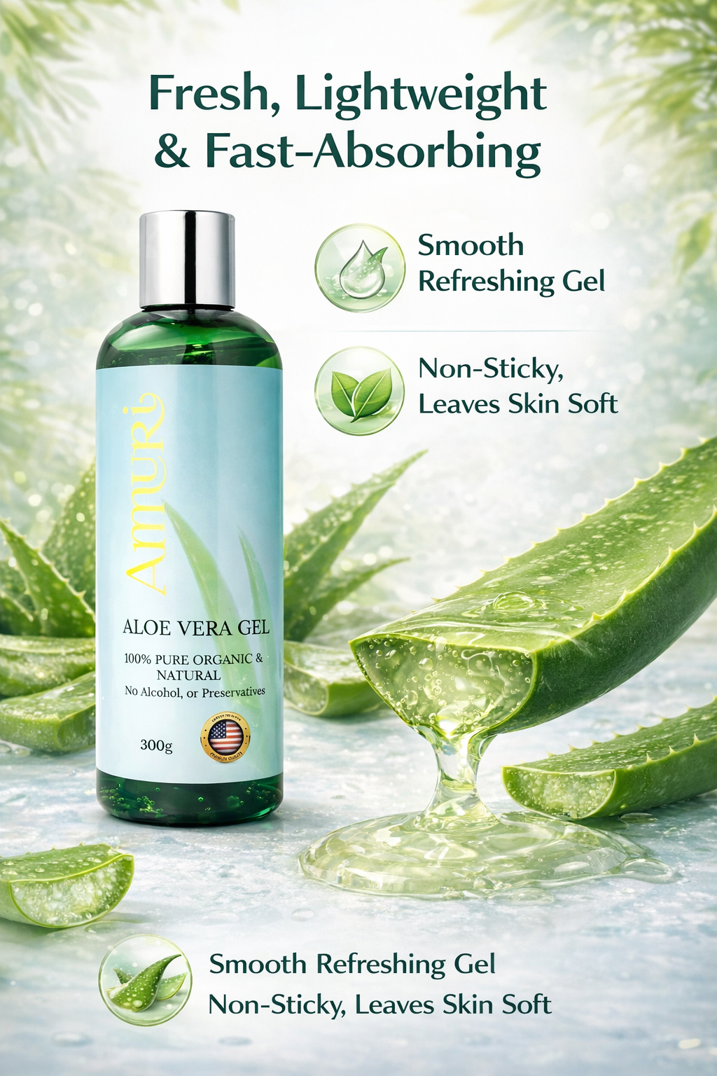 Ammuri Organic Aloe Vera Gel — Skin Relief & Hydration