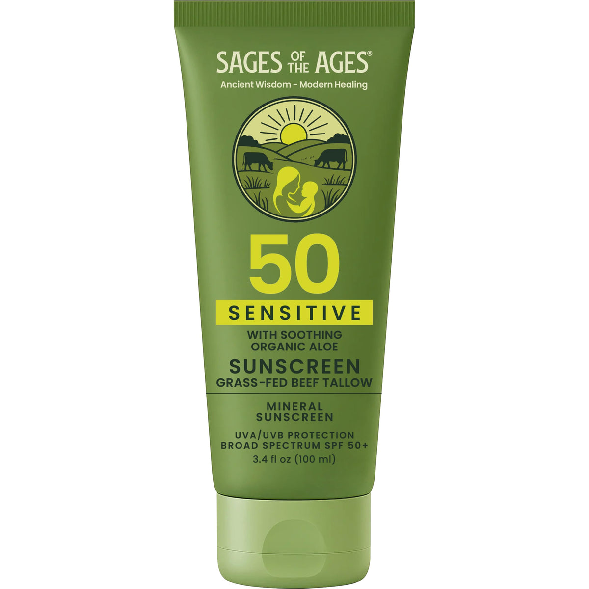 Sages of the Ages Mineral Sunscreen SPF 50 — 3.4oz - Calm Era