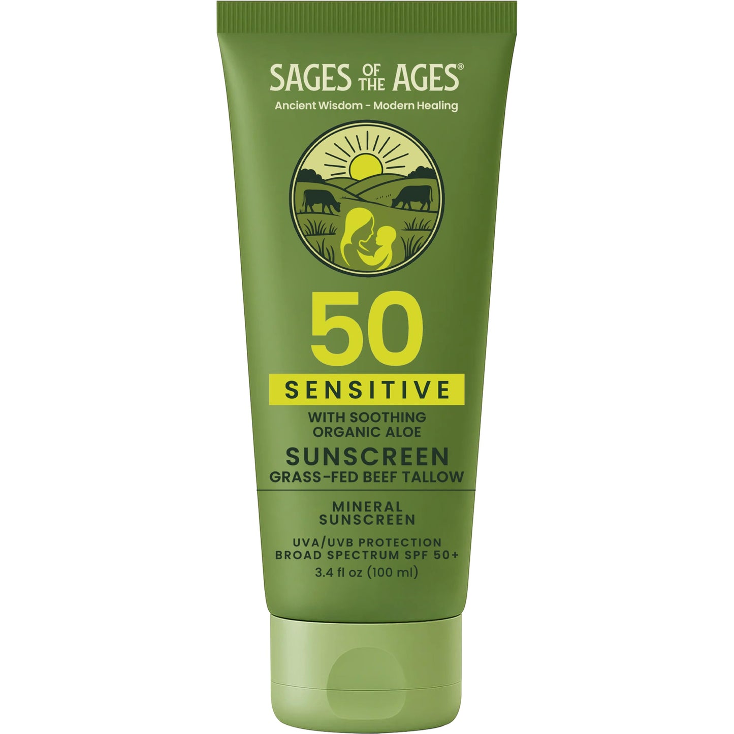 Sages of the Ages Mineral Sunscreen SPF 50 — 3.4oz