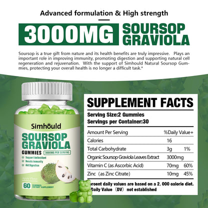 Simhould Soursop Graviola Gummies — Tropical Flavour