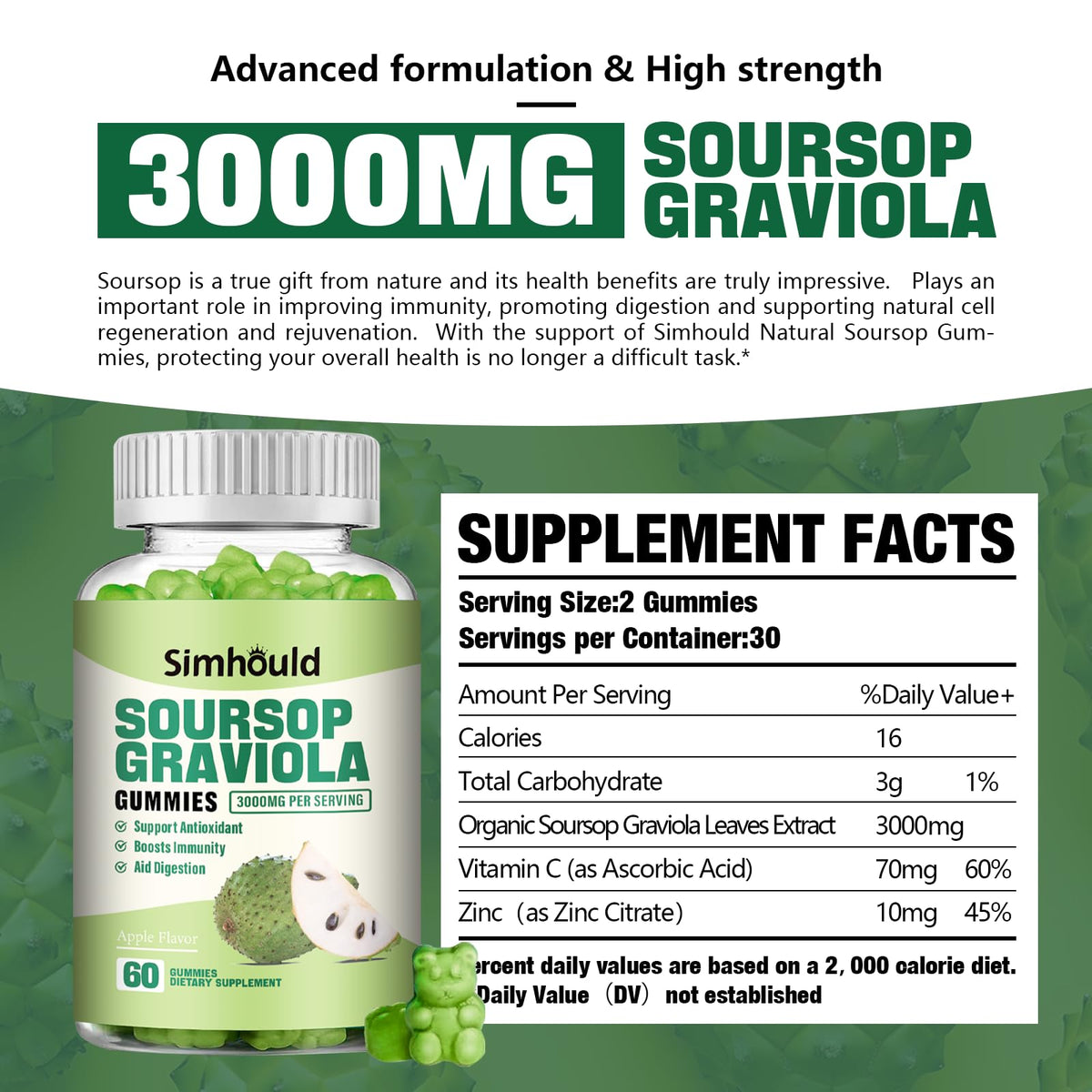 Simhould Soursop Graviola Gummies — Tropical Flavour - Calm Era
