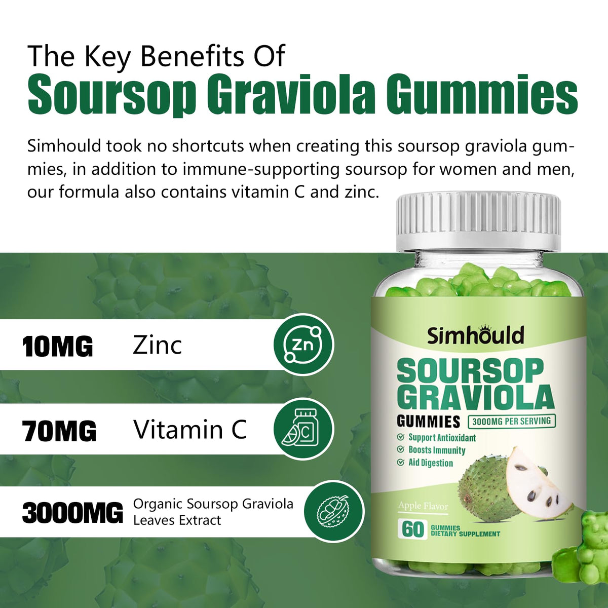 Simhould Soursop Graviola Gummies — Tropical Flavour - Calm Era