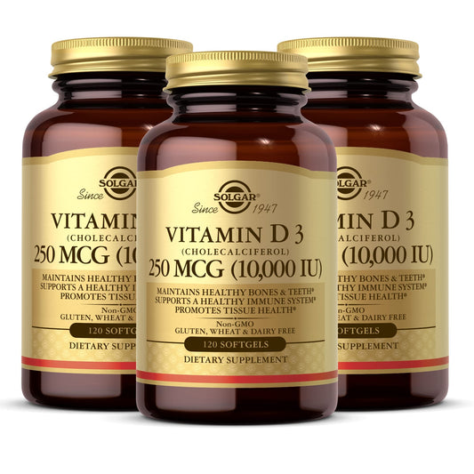 Solgar Vitamin D3 10,000 IU Softgels – 120ct 3 Pack - Calm Era