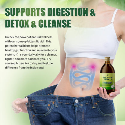 Soursop Bitters Liquid 15-Herb Blend with Moringa & Black Seed 16fl oz