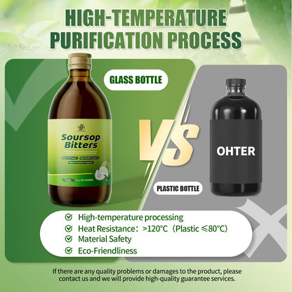 Soursop Bitters Liquid 15-Herb Blend with Moringa & Black Seed 16fl oz
