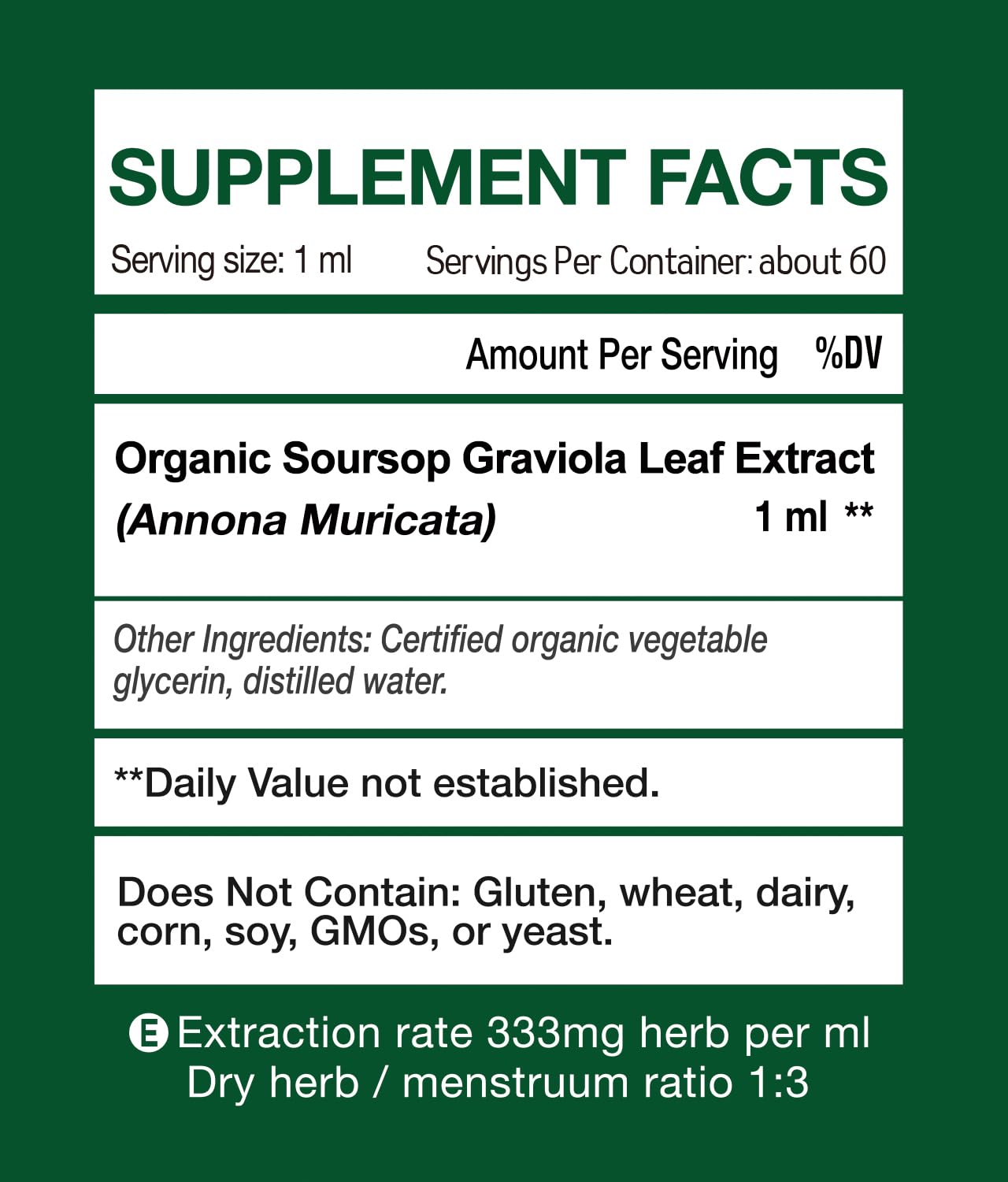 KingHealth Organic Soursop Graviola Leaf Extract Drops — 2oz