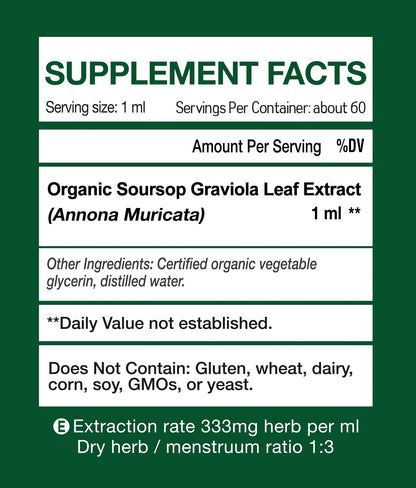 KingHealth Organic Soursop Graviola Leaf Extract Drops — 2oz