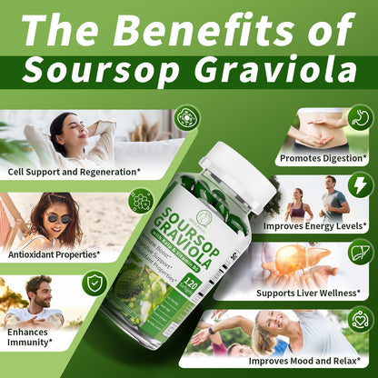 Soursop Graviola Capsules with Kelp & Acai — 120 Count - Calm Era