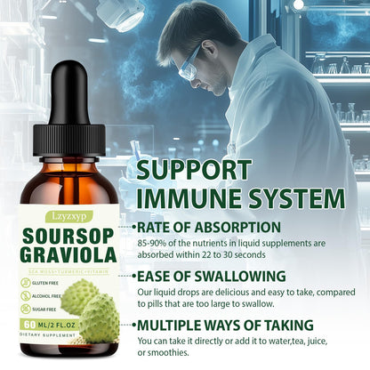Soursop Graviola Drops 3000mg — Immune, Antioxidant & Sleep Support, 2 Pack - Calm Era