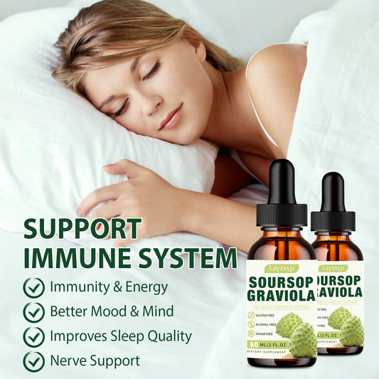 Soursop Graviola Drops 3000mg — Immune, Antioxidant & Sleep Support, 2 Pack
