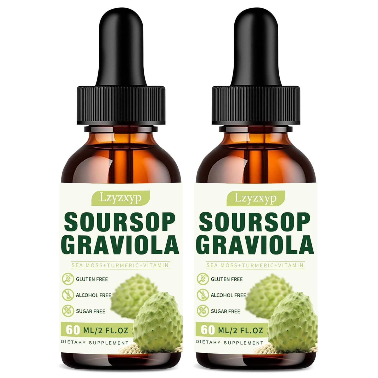 Soursop Graviola Drops 3000mg — Immune, Antioxidant & Sleep Support, 2 Pack