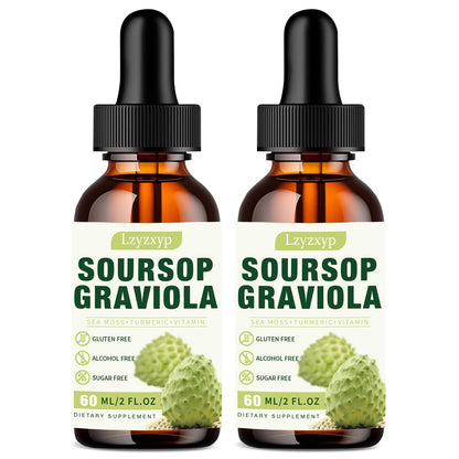Soursop Graviola Drops 3000mg — Immune, Antioxidant & Sleep Support, 2 Pack
