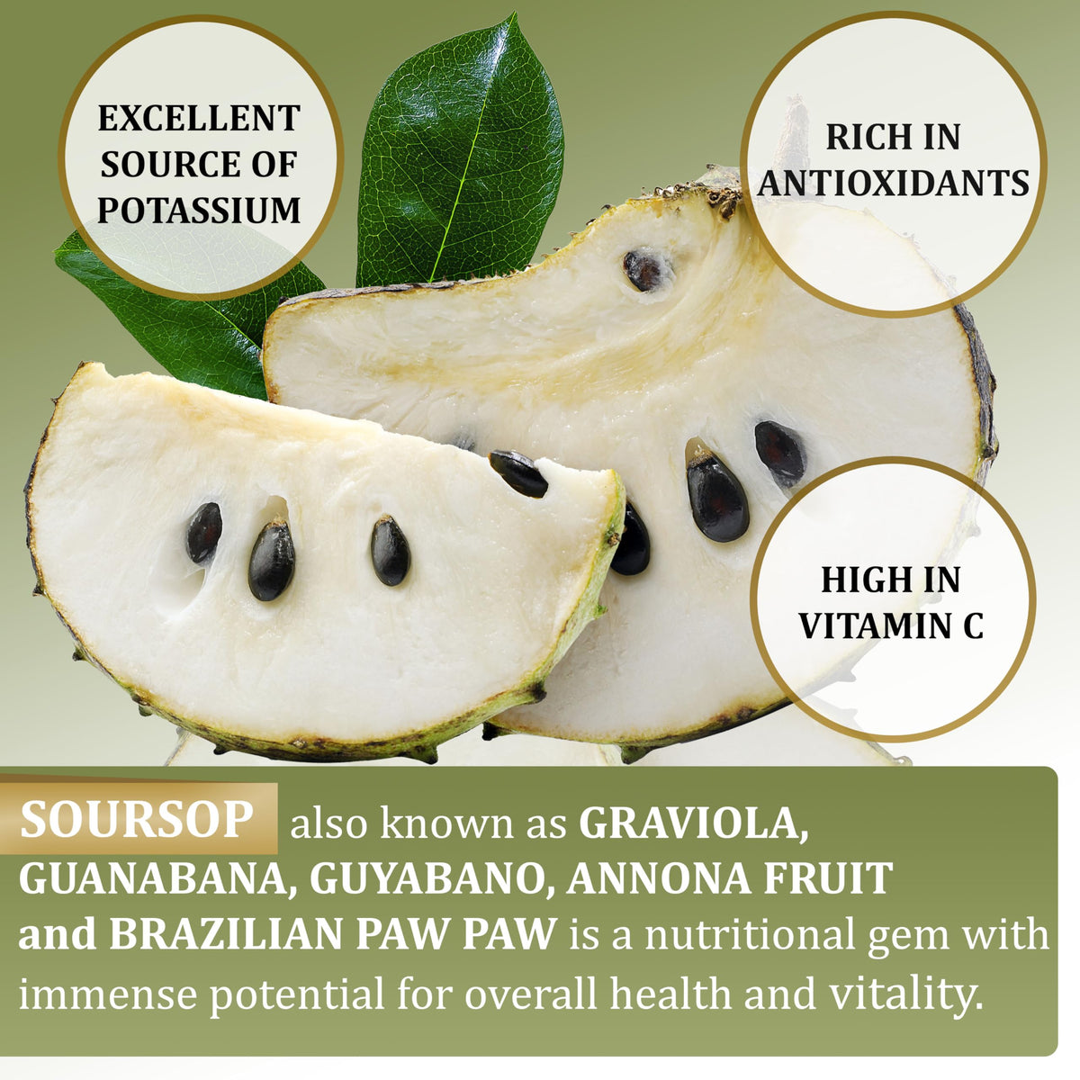 Soursop Graviola Gummies 3000mg with Vitamin C — 60 Count - Calm Era