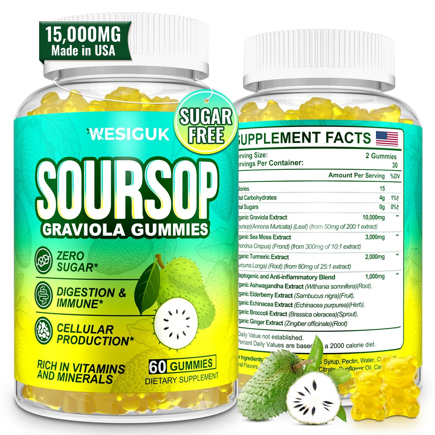 Soursop Graviola Gummies Max Strength — Sea Moss & Turmeric