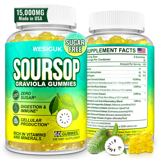 Soursop Graviola Gummies Max Strength — Sea Moss & Turmeric