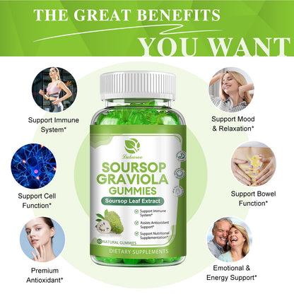 Soursop Graviola Gummies with Vitamin C & Zinc — 2 Pack, 120 Count - Calm Era