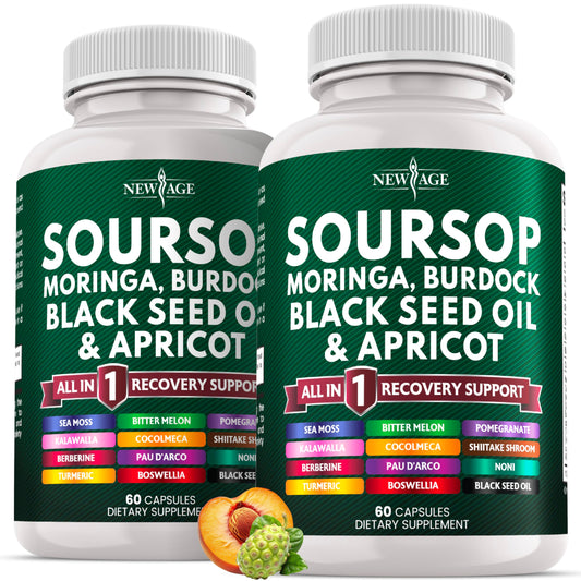 Soursop All-in-One Supplement with Moringa, Sea Moss & Berberine 120ct