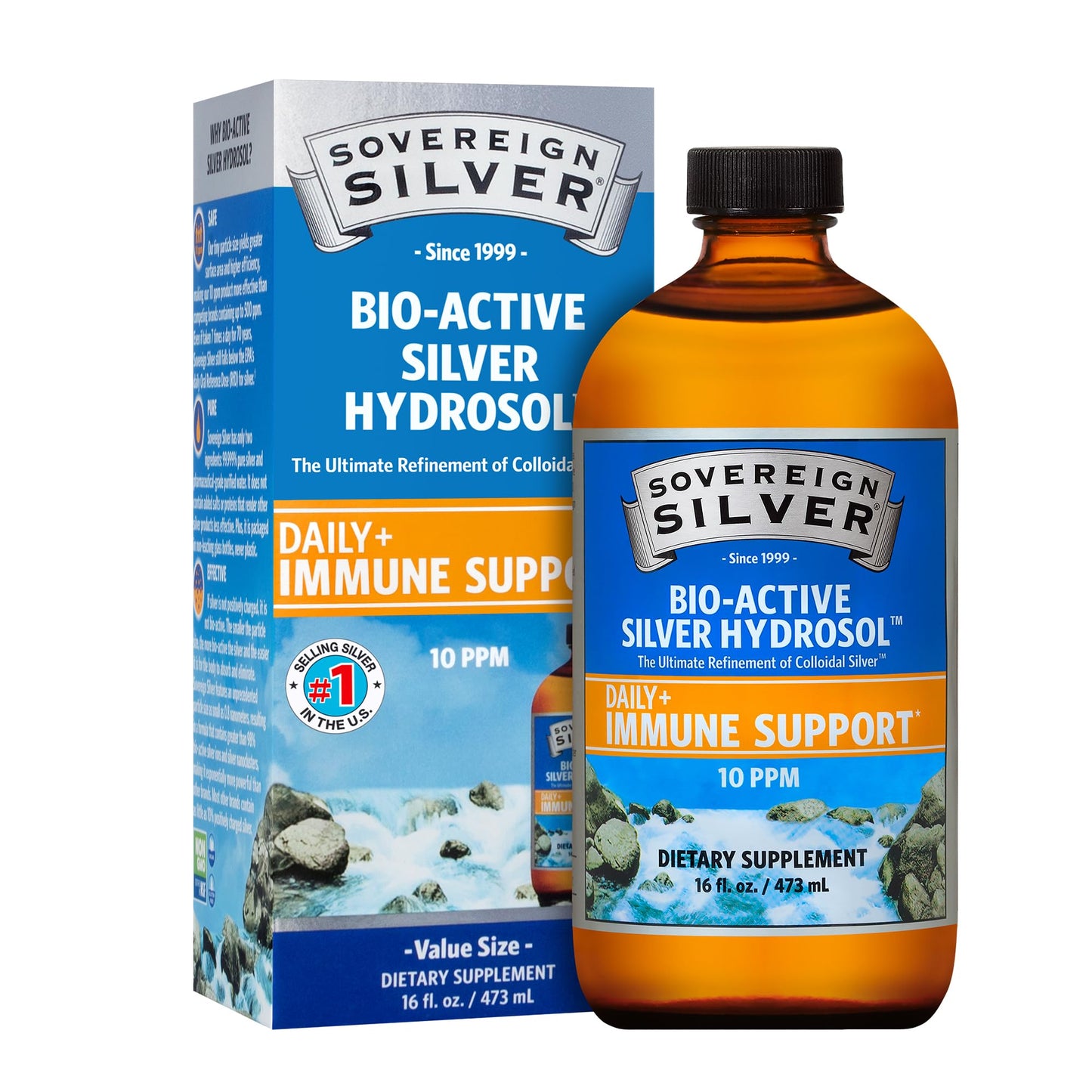 Sovereign Silver Bio-Active Silver Hydrosol 10ppm | 16oz Premium Value
