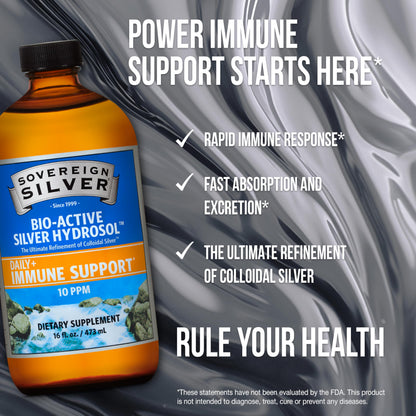 Sovereign Silver Colloidal Silver Hydrosol 10ppm | 16fl oz Amber Glass