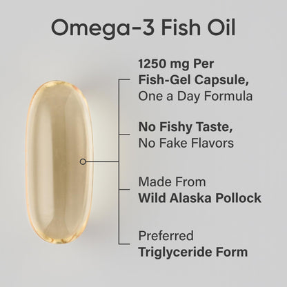 Sports Research Omega-3 Fish Oil 1250 - Triple Strength, MSC Certified, 180 Softgels