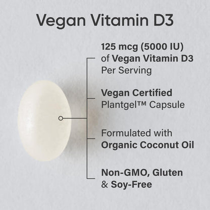 Sports Research Vegan Vitamin D3 5000 IU — 60 Softgels