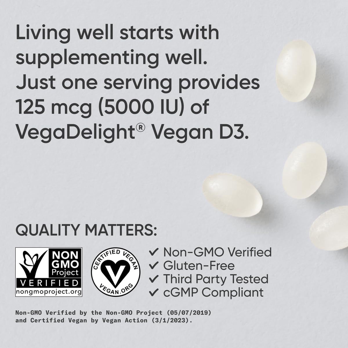 Sports Research Vegan Vitamin D3 5000 IU — 60 Softgels