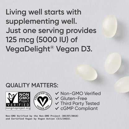 Sports Research Vegan Vitamin D3 5000 IU — 60 Softgels