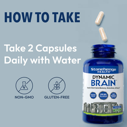 Stonehenge Health Dynamic Brain Supplement with BacoMind – Memory, Retention & Recall (40 Nootropics) - Calm Era