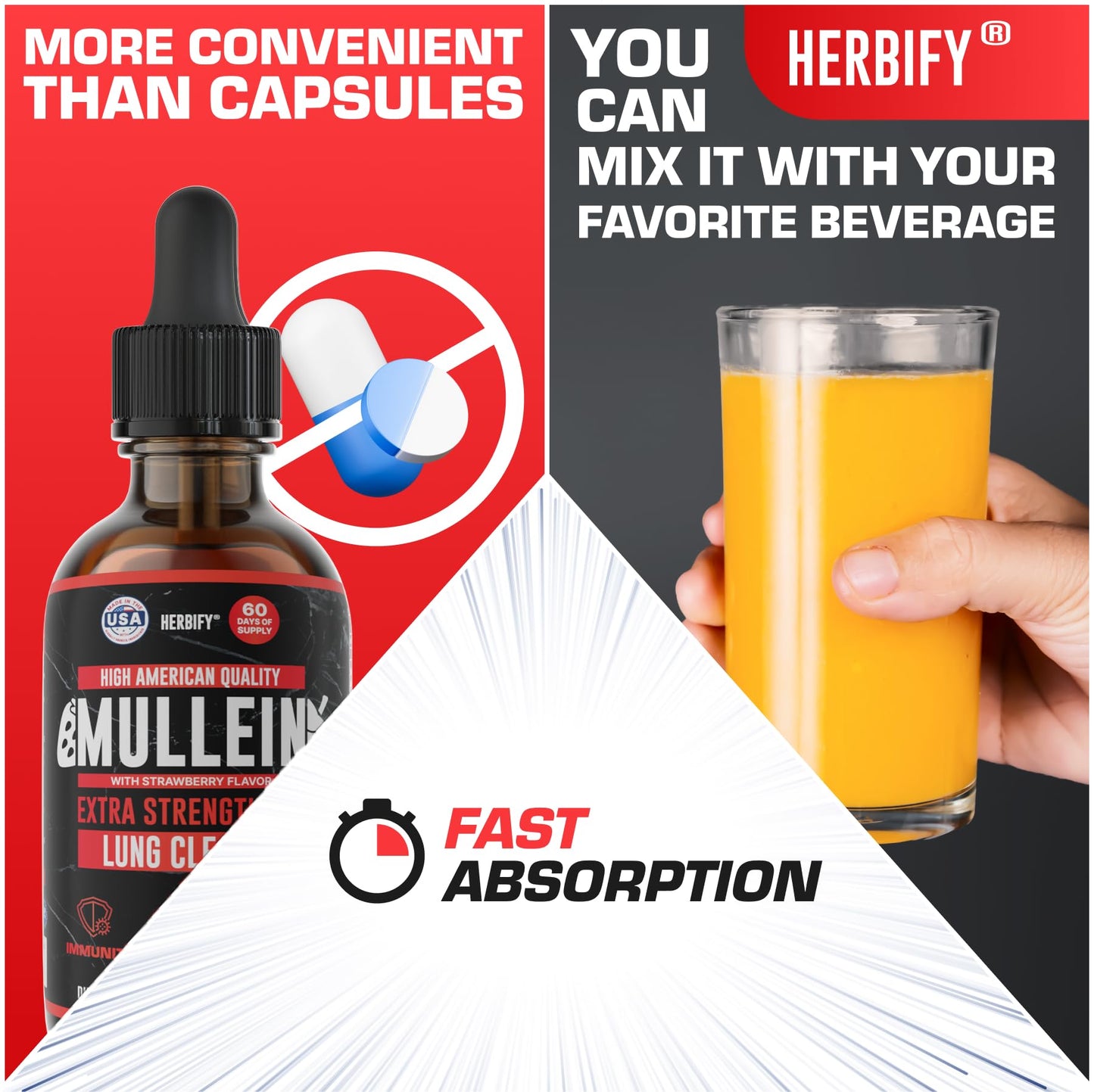 Herbify Mullein Drops – Strawberry 4oz