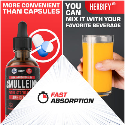 Herbify Mullein Drops – Strawberry 4oz