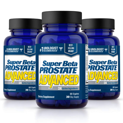 SUPER BETA PROSTATE Advanced – Beta Sitosterol Prostate Support (3-Pack, 180 Caplets) - Calm Era