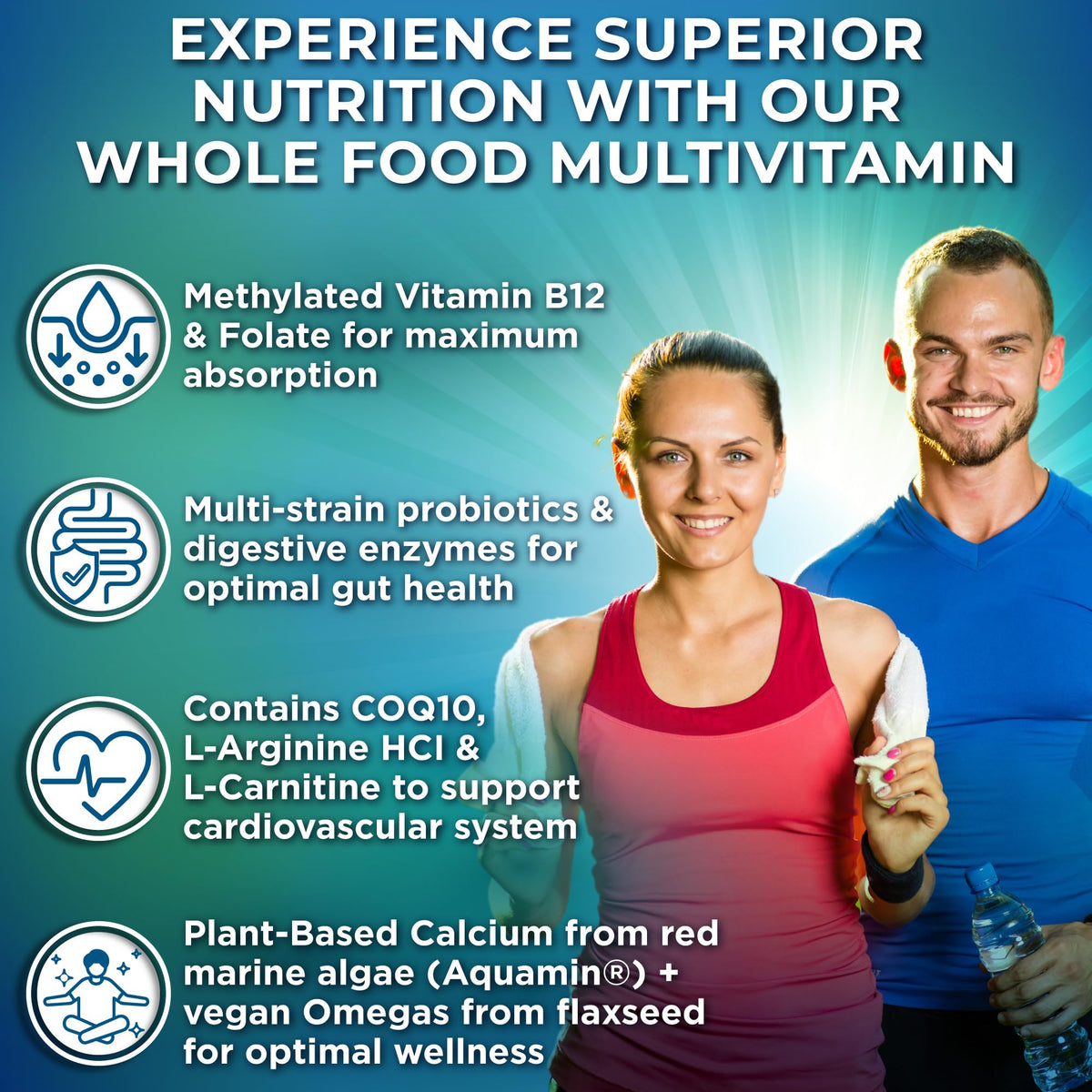 SUPPLEMENTS STUDIO Vegan Methylated Multivitamin for Men & Women – Whole Food, Iron-Free, Non-GMO (180 Count) - Calm Era