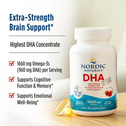 Nordic Naturals DHA Xtra – Strawberry | 90 Soft Gels