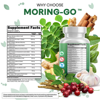 Clean Nutra Moring-Go Moringa & Turmeric Capsules 13-in-1