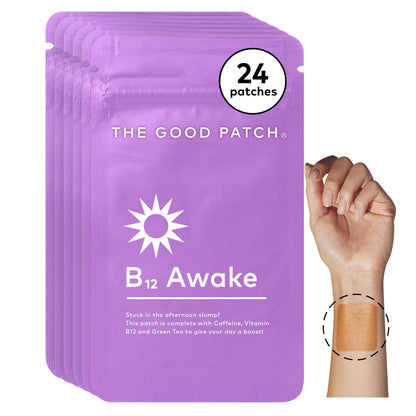 The Good Patch B12 Awake – Caffeine, B12 & Green Tea | Natural Energy | 24 Patches