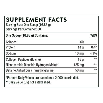 THORNE Collagen Fit – Collagen Peptides with Nicotinamide Riboside 30 Servings