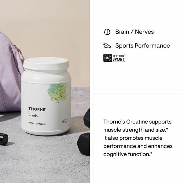 THORNE Creatine – Micronized Creatine Monohydrate Powder, 5 g Serving, 180 Servings, NSF Certified for Sport - Calm Era