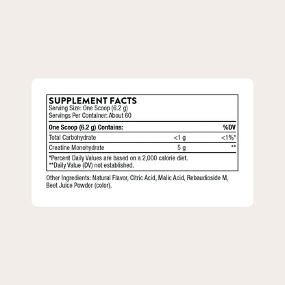 THORNE Creatine – Micronized Creatine Monohydrate Powder, Strawberry, 60 Servings | NSF Certified for Sport