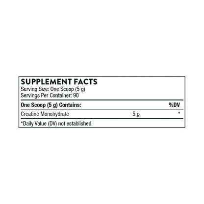 THORNE Creatine - Micronized Creatine Monohydrate Powder for Muscle & Focus | NSF Certified for Sport | Unflavored | 5 g per Serving | 90 Servings