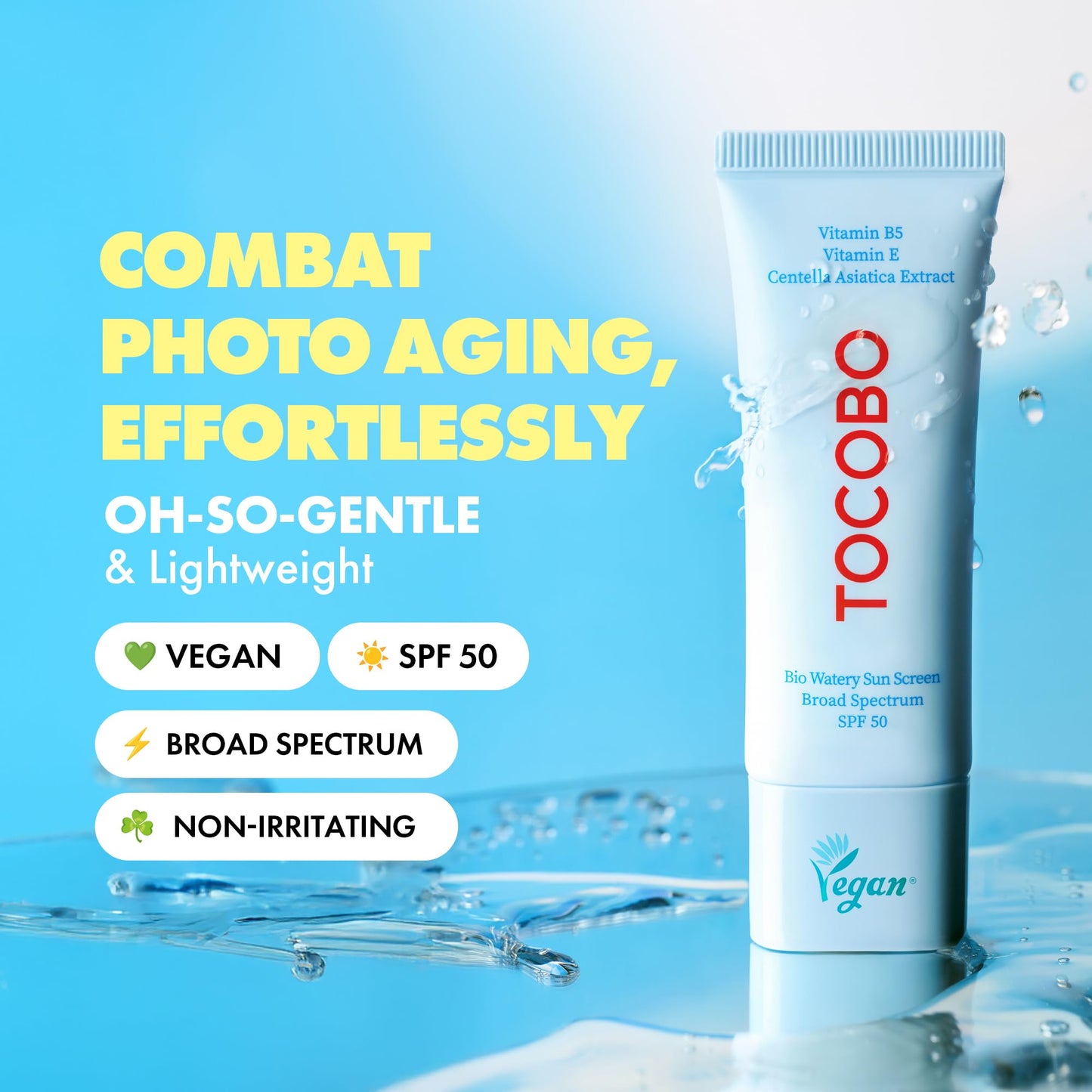 TOCOBO Bio Watery Sunscreen SPF 50 — Serum-Like Formula