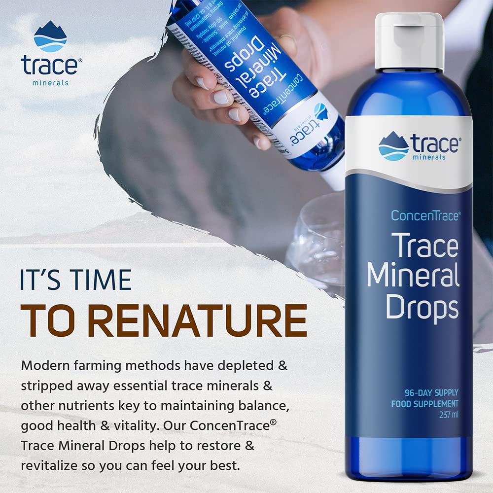 Trace Minerals ConcenTrace Drops | 70+ Ionic Minerals for Energy, Digestion & Hydration