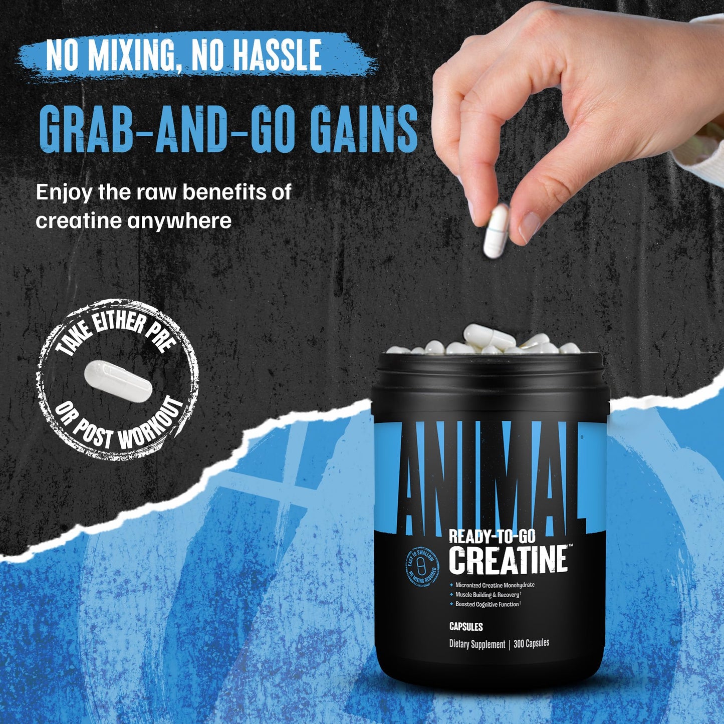 Animal Micronized Creatine Monohydrate Capsules | 300 Caps